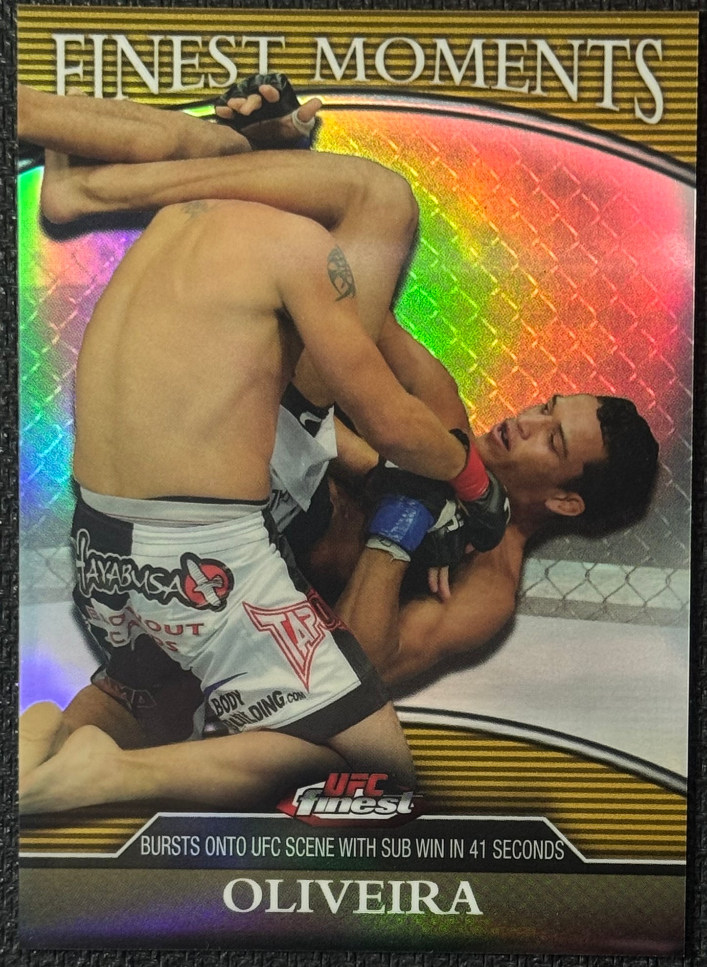 2011 Topps Finest UFC Finest Moments Charles Oliveira Gold #/88