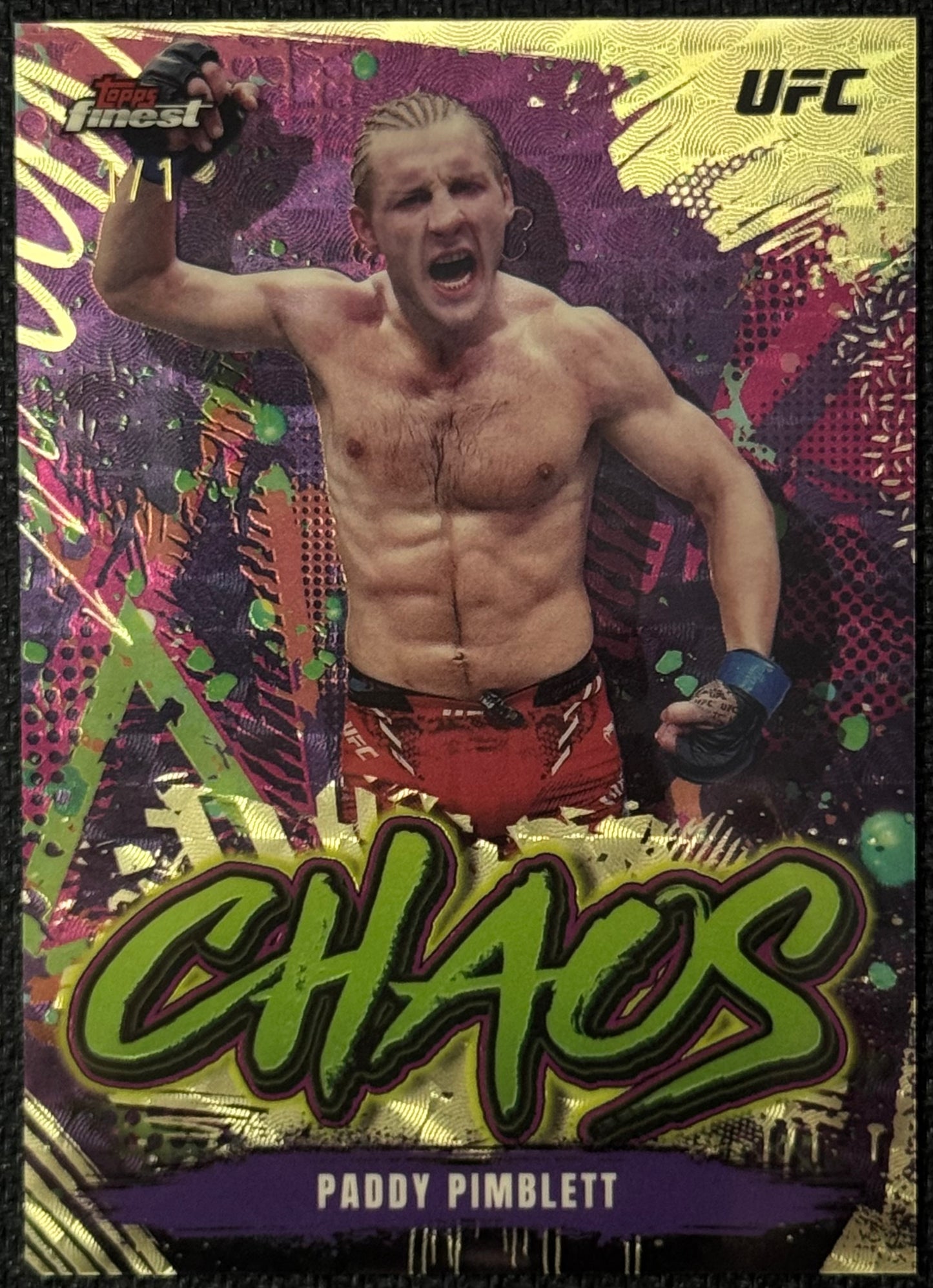 2024 Topps Finest UFC Paddy Pimblett Chaos Superfractor 1/1