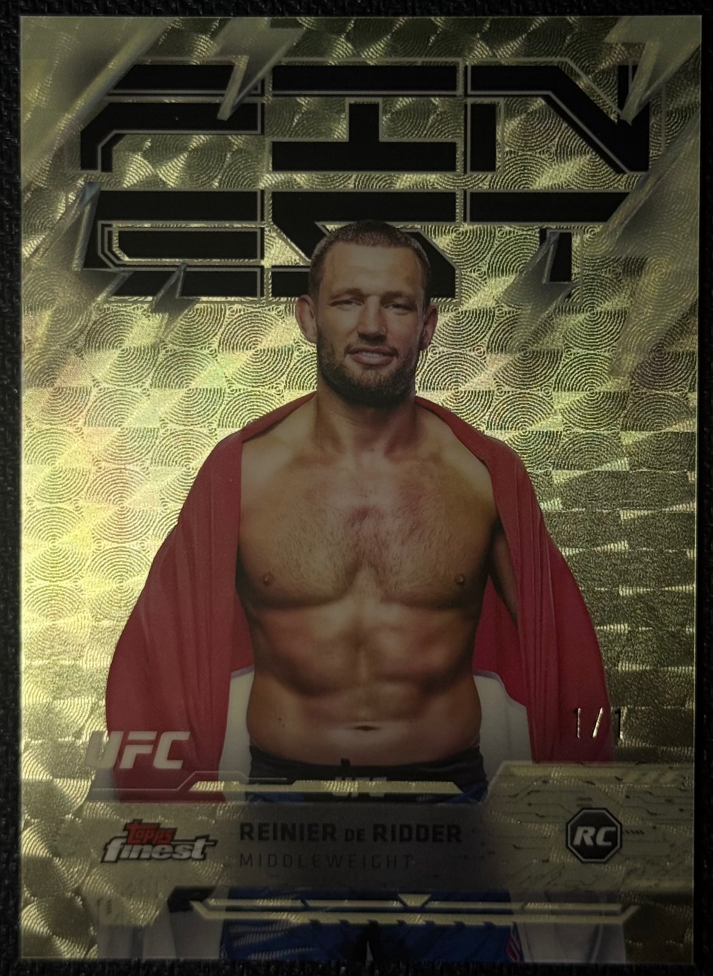 2025 Topps UFC Finest Reinier De Ridder Superfractor 1/1 Rare Rookie