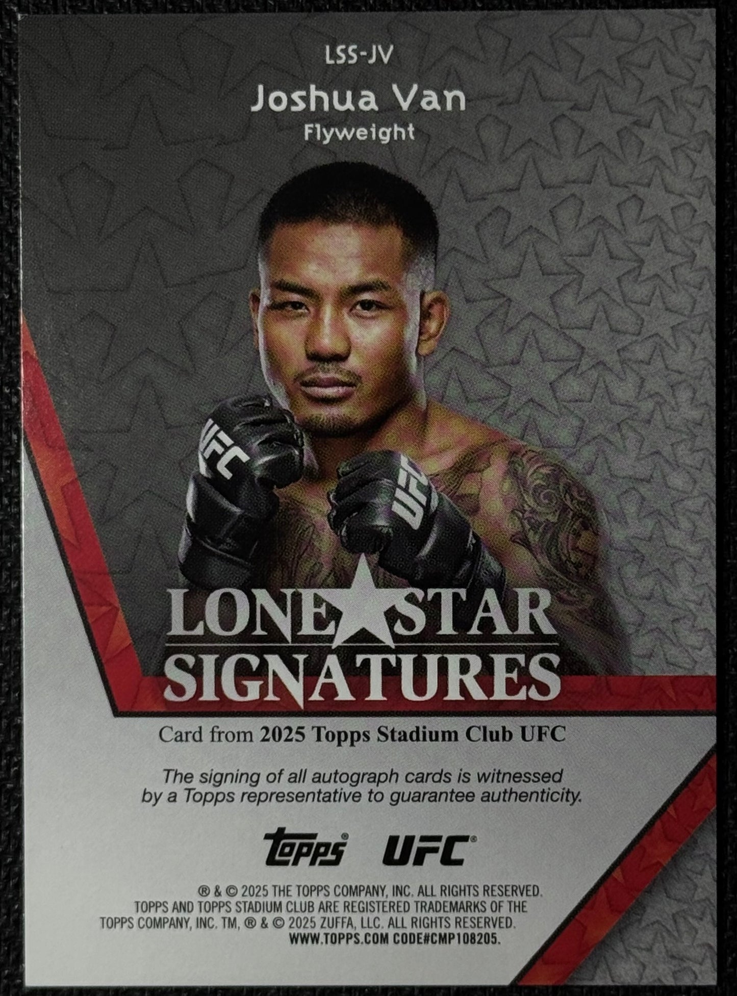 2025 Topps Stadium Club UFC Joshua Van Lone Star Signature #/25