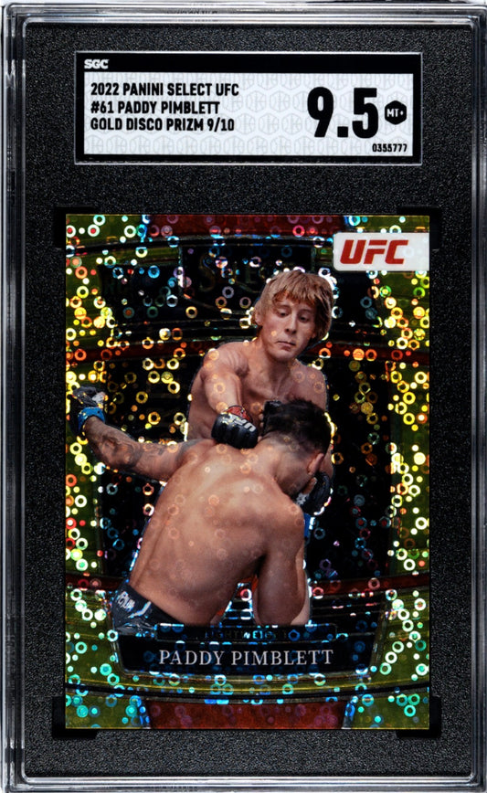2022 Select UFC Paddy Pimblett Gold Disco Rookie #/10 SGC 9.5