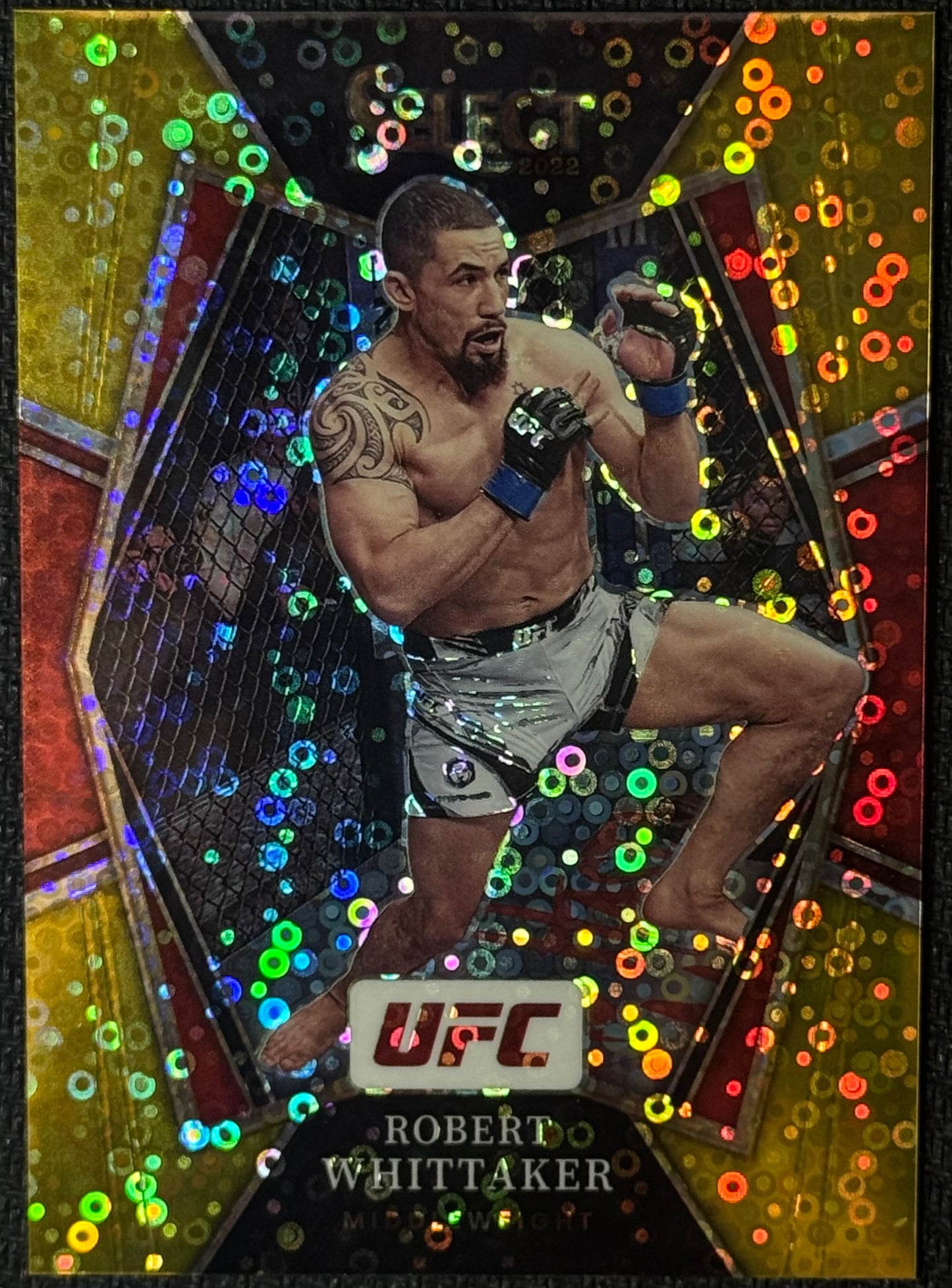 2022 Select UFC Robert Whittaker Premier Level Gold Disco #/10