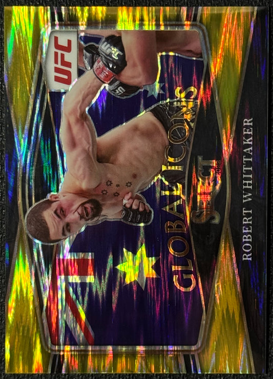 2022 Select UFC Robert Whittaker Global Icons Gold Flash #/10