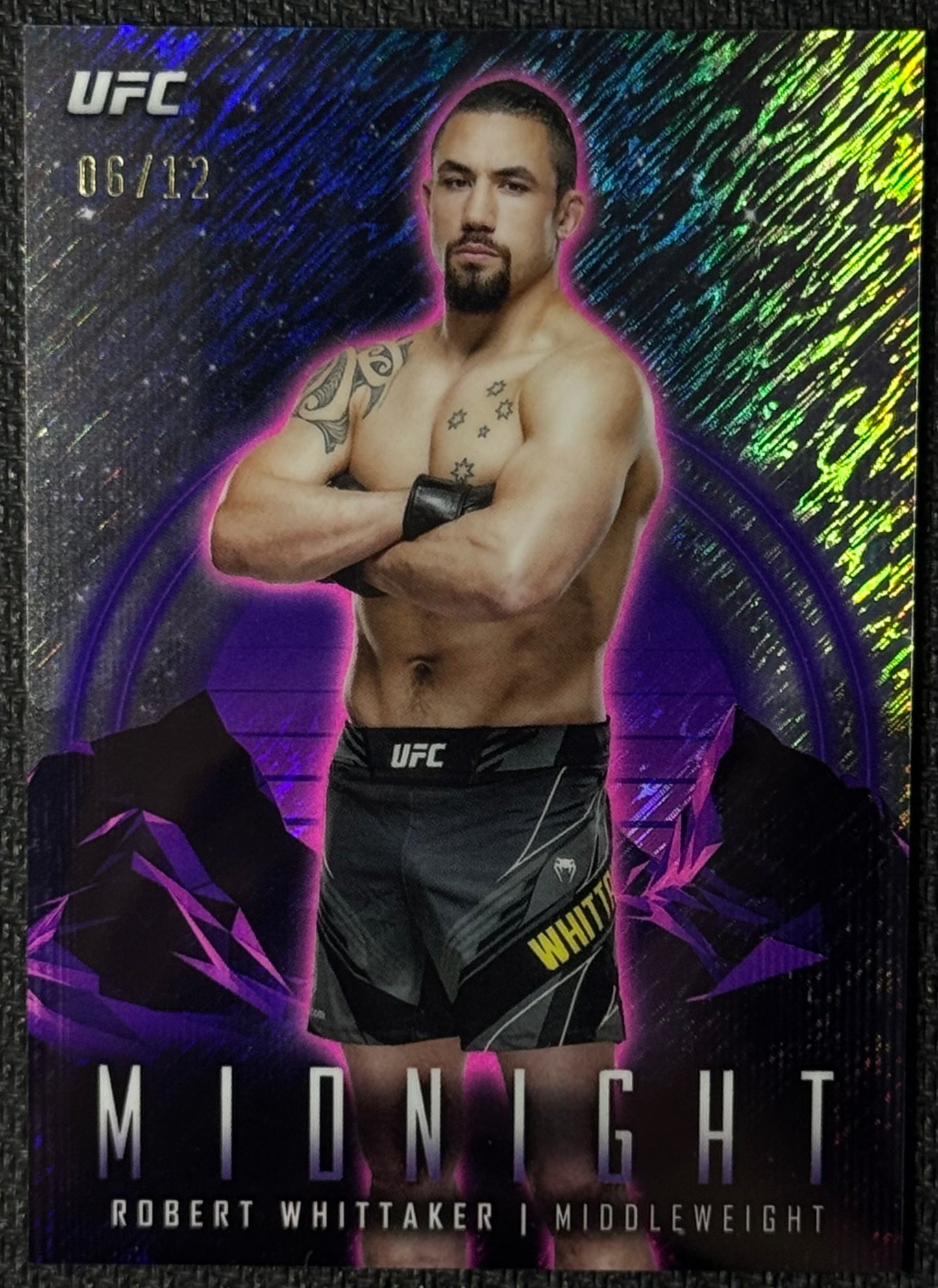2024 Topps Midnight UFC Robert Whittaker Purple Shimmer #/12