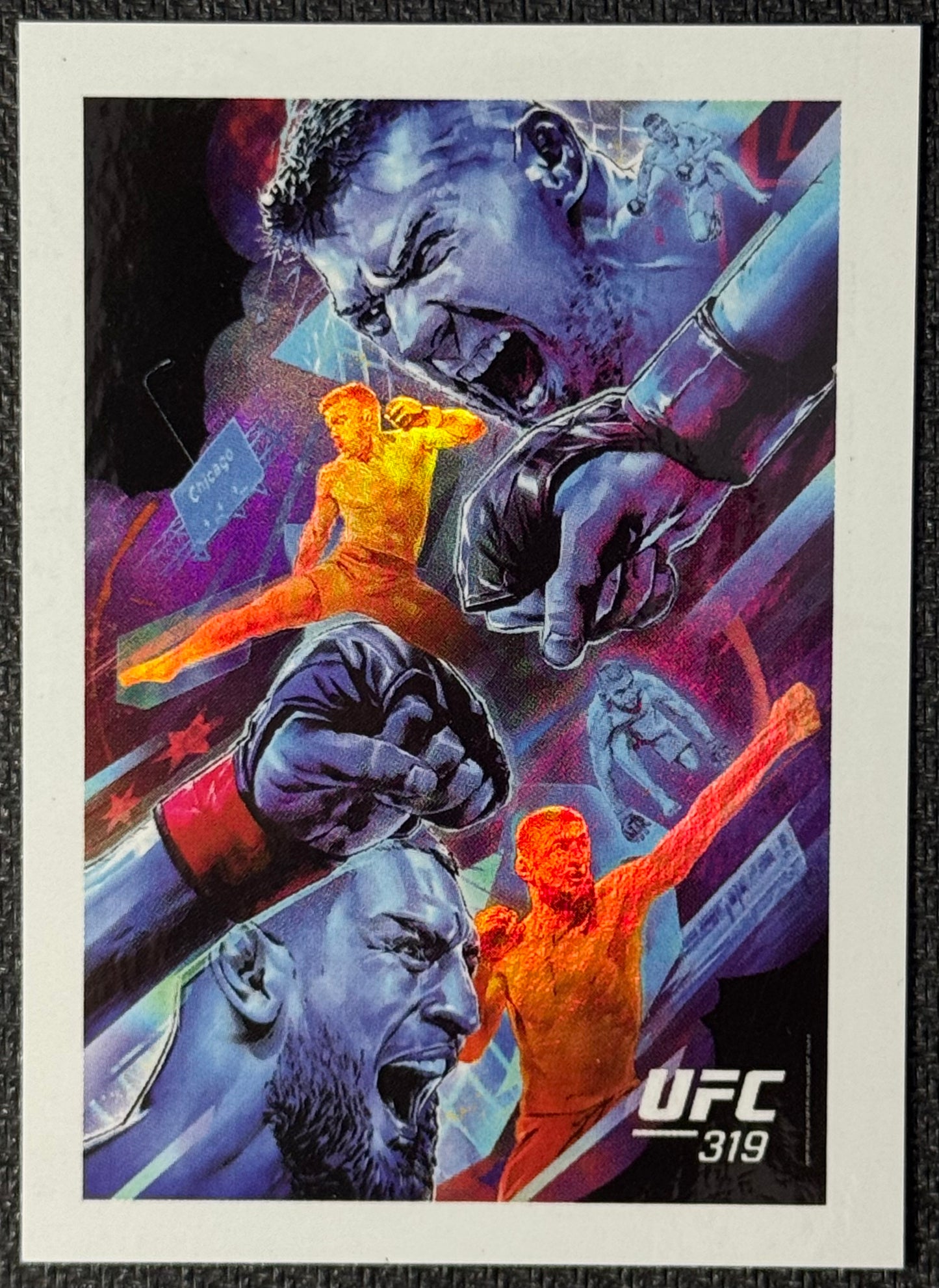 2025 Topps Now UFC 319 Dricus Du Plessis VS Khamzat Chimaev Fight Poster SSP