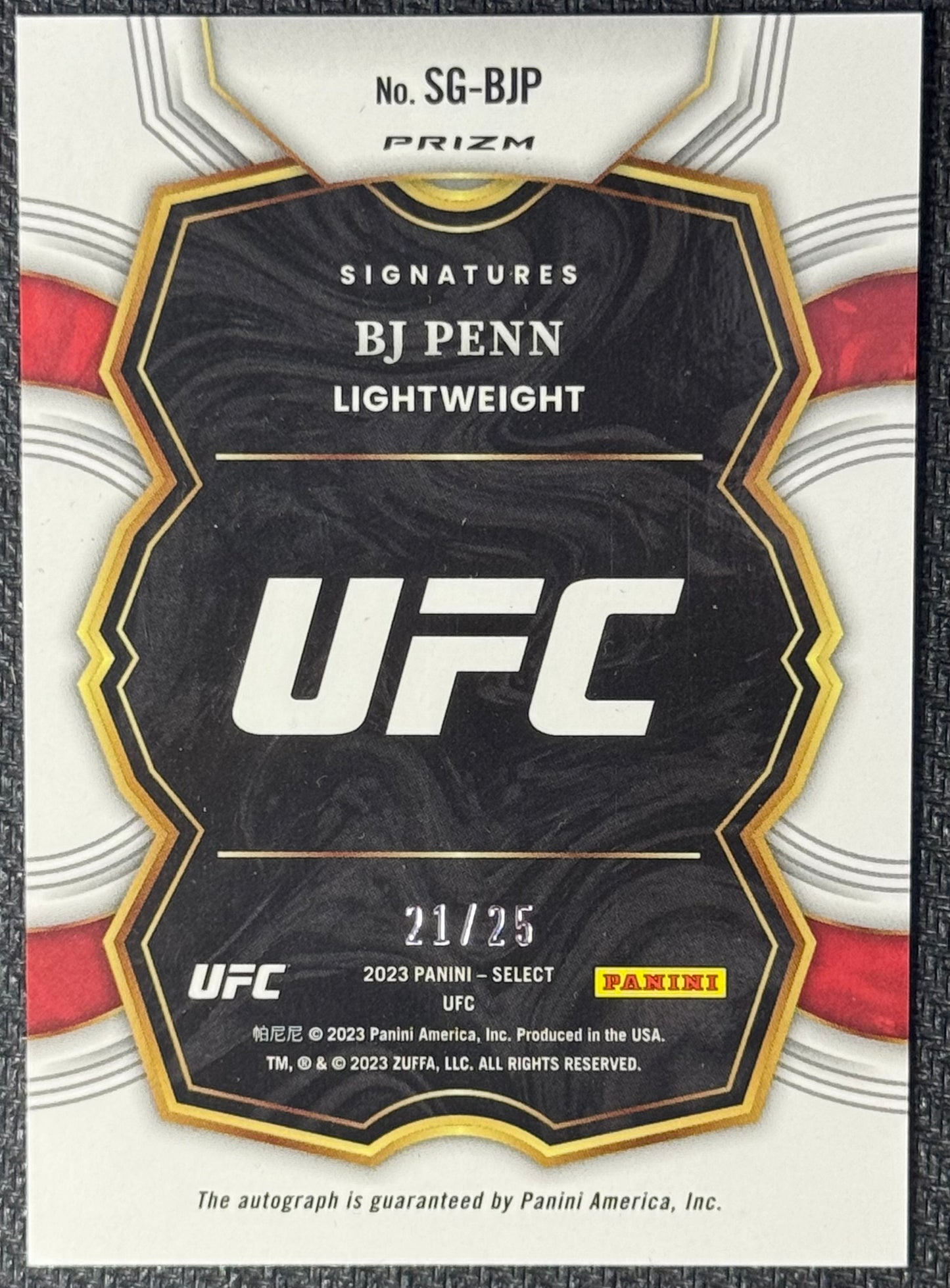 2023 Select UFC BJ Penn Tie-Dye Auto #/25