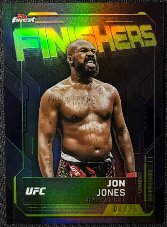 2025 Topps Finest UFC Jon Jones Finishers Black Refractor #/25