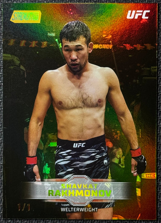 2026 Topps Stadium Club UFC Shavkat Rakhmonov Rainbow Foil 1/1