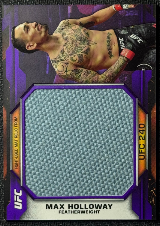2020 Topps UFC Knockout Max Holloway Jumbo Mat Relic Purple #/25 (Event Used UFC 240)