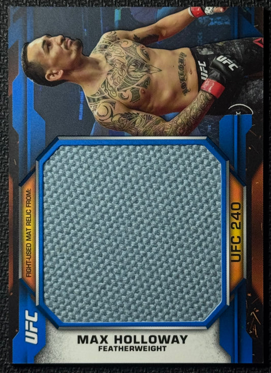 2020 Topps UFC Knockout Max Holloway Jumbo Mat Relic Blue #/50 (Event Used UFC 240)