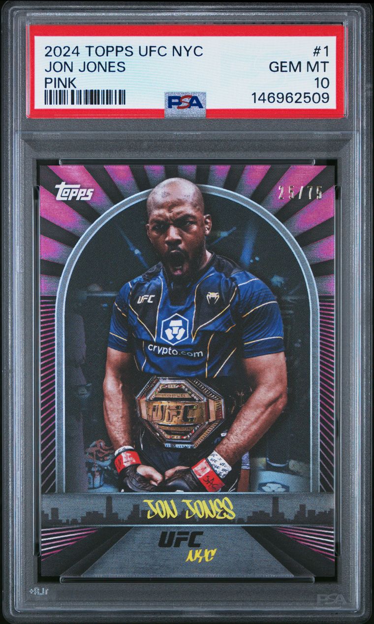 2024 Topps UFC NYC Jon Jones Pink #/75 PSA 10 (Pop 1)