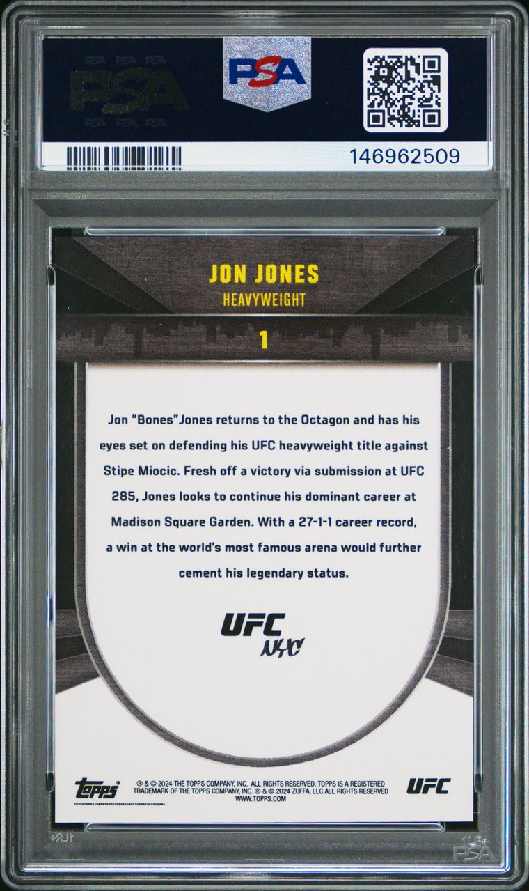 2024 Topps UFC NYC Jon Jones Pink #/75 PSA 10 (Pop 1)