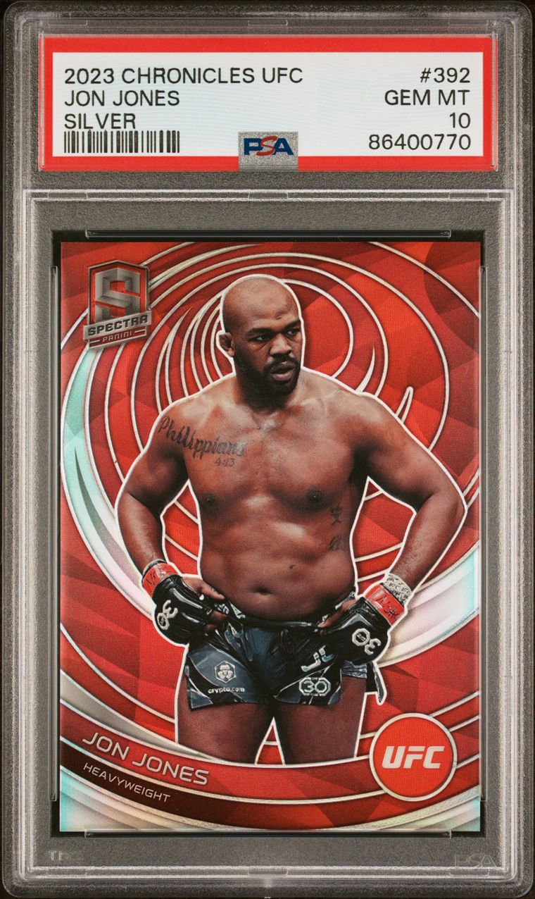 2023 Chronicles UFC Jon Jones Spectra Red Prizm #/199 PSA 10 (Pop 1)