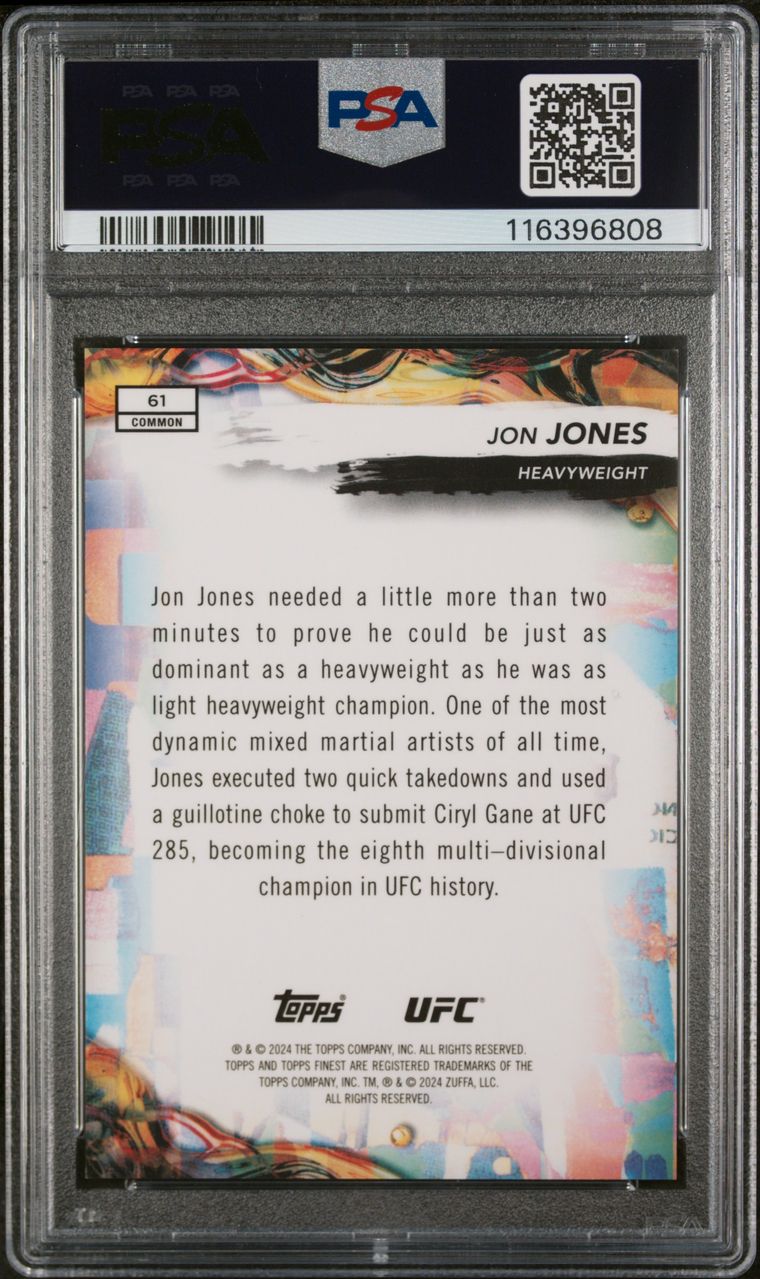 2024 Topps Finest UFC Jon Jones Red/Black Vapor PSA 10